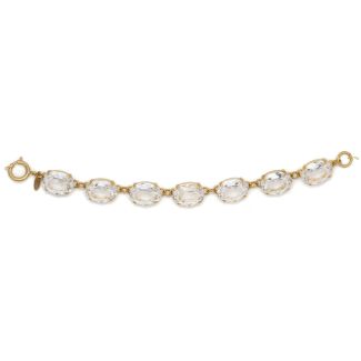 Catherine Popesco Oval Crystal Bracelet - Clear and Gold