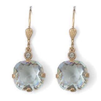 Catherine Popesco Large Stone Crystal Earrings - Ice and Gold
