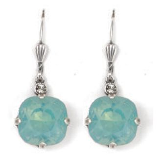 Catherine Popesco Large Stone Crystal Earrings - Pacific Opal and Silver