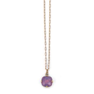Catherine Popesco Large Stone Crystal Necklace  - Lavender and Gold