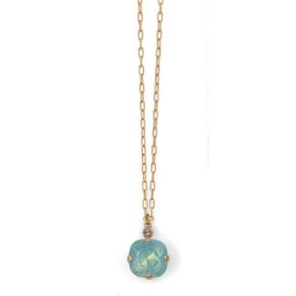 Catherine Popesco Large Stone Crystal Necklace  - Pacific Opal and Gold