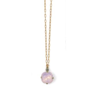 Catherine Popesco Large Stone Crystal Necklace  - Pink or Rosewater and Gold