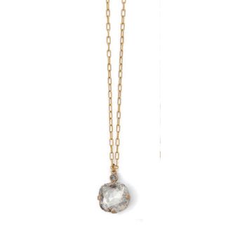 Catherine Popesco Large Stone Crystal Necklace  - Shade and Gold