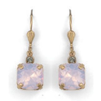 Catherine Popesco Medium Stone Crystal Earrings - Rosewater and Gold