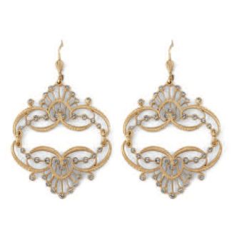 Catherine Popesco Mirrored Tiara BLACK DIAMOND Gold Earrings