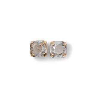 Stud or Post Medium Stone Crystal Earrings - Shade and Gold
