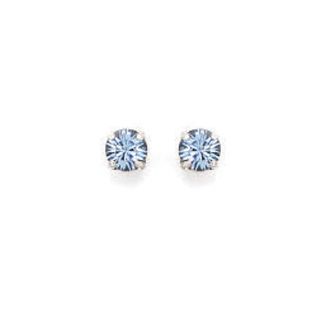 Catherine Popesco 6mm Stud or Post Crystal Earrings - Light Sapphire and Silver