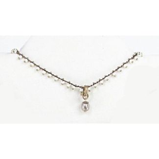 Catherine Popesco White Beaded Pearl Necklace