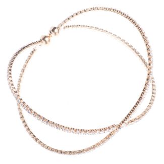 Jubilee Cuff Bracelet Clear Crystals in Helix - Rose Gold