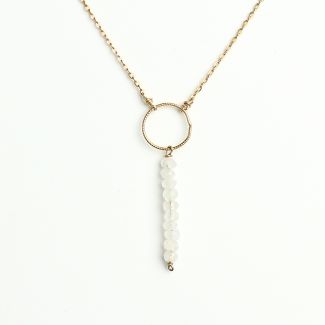 KOZAKH Handmade Minimalist Jewelry - Layla Moon Dainty & Delicate Bar Necklace - 14K Gold Filled