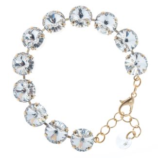 Lisa Marie Jewelry 12mm Rivoli Swarovski Crystal Bracelet - Clear