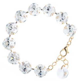 Lisa Marie Jewelry 12mm Square Swarovski Crystal Bracelet - Clear