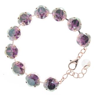 Lisa Marie Jewelry 12mm Square Swarovski Crystal Bracelet - Lilac Shadow
