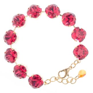 Lisa Marie Jewelry 12mm Square Swarovski Crystal Bracelet - Scarlet