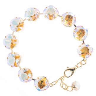 Lisa Marie Jewelry 12mm Square Swarovski Crystal Bracelet - Topaz Shimmer