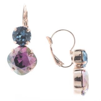 Lisa Marie Jewelry Two Stone Swarovski Crystal Earrings - Lilac Shadow