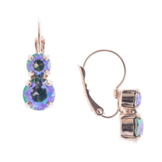 Lisa Marie Petite Two Stone Swarovski Crystal Earrings - Paradise Shine