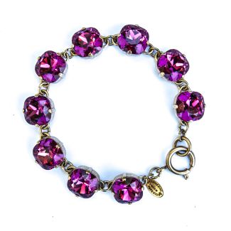 Fuchsia and Gold Bracelet by Catherine Popesco