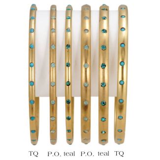 Catherine Popesco 14K Gold Plated Crystal Bangles - Assorted Colors