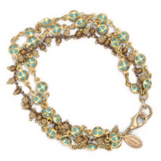 Catherine Popesco Three Strand Turquoise and Gold Bracelet