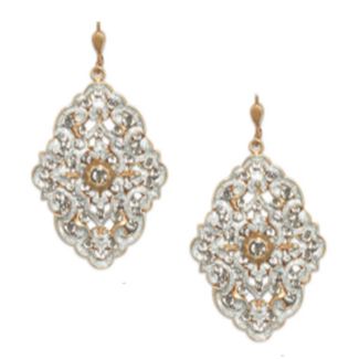 Catherine Popesco Louis Gift French Enamel Crystal Earrings - Gold & Silver