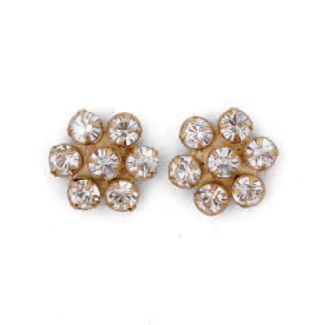 Catherine Popesco Gold Crystal Flower Post Earrings - Assorted Colors