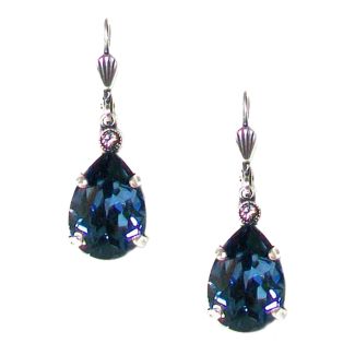 Catherine Popesco Midnight Blue Teardrop Crystal Earrings