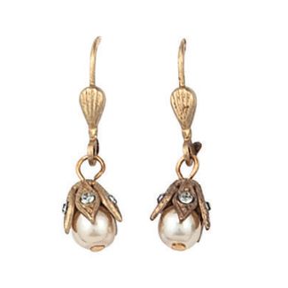 Catherine Popesco Petite Capped Bead Pearl, Pacific Opal Crystal Drop Earrings