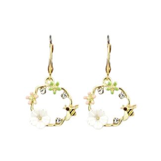 Catherine Popesco Flower and Bee Wreath Earrings