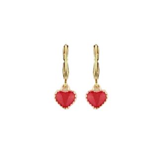 Catherine Popesco Tiny Red Enamel Heart Earrings - Assorted Colors