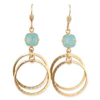 Catherine Popesco Double Hoop Crystal Earrings - Assorted Colors