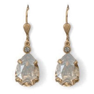 Catherine Popesco Teardrop Crystal Earrings - Assorted Colors in Gold or Silver