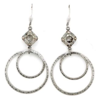 Catherine Popesco Double Hoop Crystal Earrings - Assorted Colors in Gold or Silver