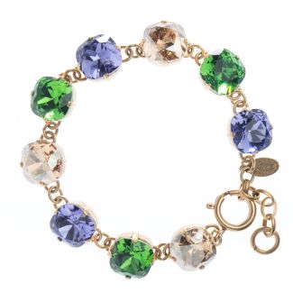 Mardi Gras Combo! Catherine Popesco Large Stone Crystal Bracelet