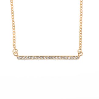 New! Catherine Popesco Gold Crystal Stone Bar Necklace - Assorted Colors