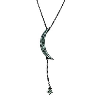 Moon & Star Sweet Lola Necklace Antique Bronze & Pacific Opal Crystals