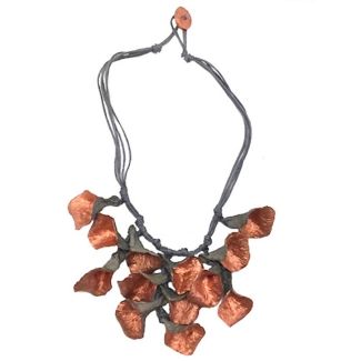 Sweet Lola Necklace - Handmade Recycled Paper Flowers in Copper