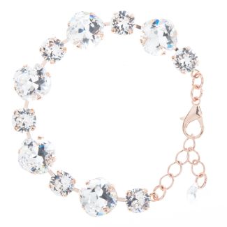 Sparkly! YPMCO 12mm & 8mm Swarovski Crystal Bracelet - Clear & Rose Gold