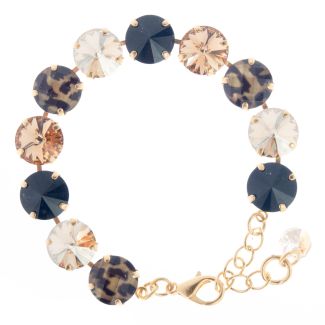 YPMCO 12mm Rivoli Cheetah/Leopard Combo Crystal Bracelet