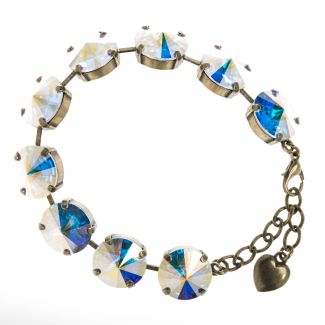 YPMCO 14mm Aurora Borealis Rivoli Swarovski Crystal Bracelet