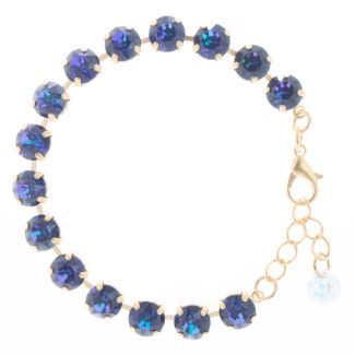YPMCO 8mm Purple Heliotrope Swarovski Crystal Tennis Bracelet