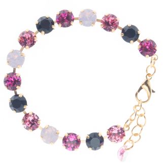 YPMCO 8mm Swarovski Crystal Tennis Bracelet - I Love Paris Combo