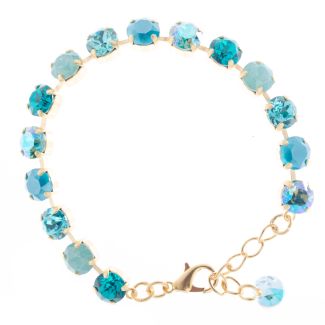 YPMCO 8mm Swarovski Crystal Tennis Bracelet - Pacific Opal Teal Combo
