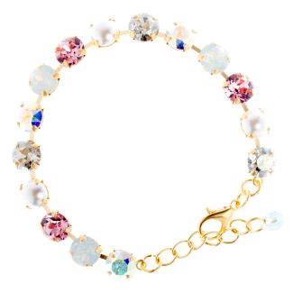 YPMCO 8mm Swarovski Crystal Tennis Bracelet - Pearl Combo