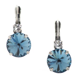 YPMCO Denim Blue and Clear Swarovski Crystal Combo Earrings