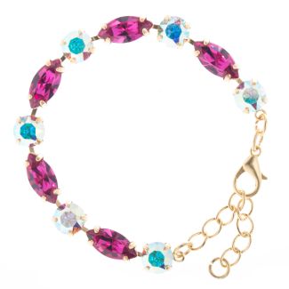 YPMCO Marquise Fuchsia & AB Swarovski Crystal Tennis Bracelet
