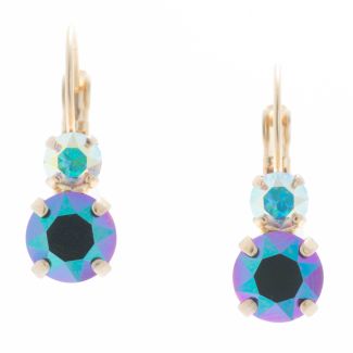 YPMCO Petite 8mm Scarabaeus Crystal Earrings with Top Stone