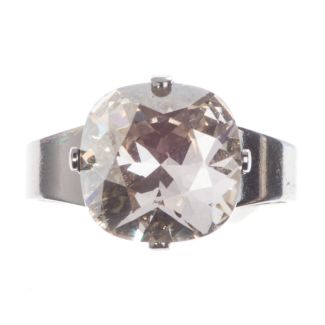 YPMCO Silvery Black And Shade Swarovski Crystal Ring