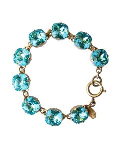 Catherine Popesco Large Stone Crystal Bracelet - Electric Blue and Gold