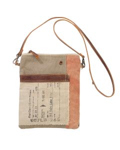 Salt Lake First Class Leather & Canvas Passport Bag/Purse by Clea Ray